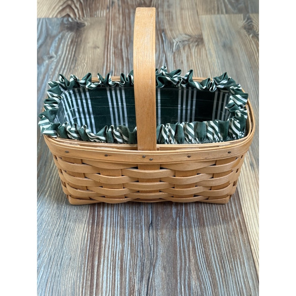 Longaberger 9.5x10 Basket 1999 Signed Fabric With Plastic Liner